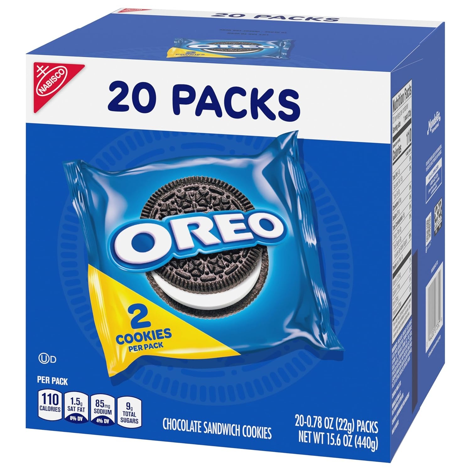 image:imageOreo Double Stuf Chocolate Sandwich Cookies Family Size 1871 oz20 Count Pack of 4