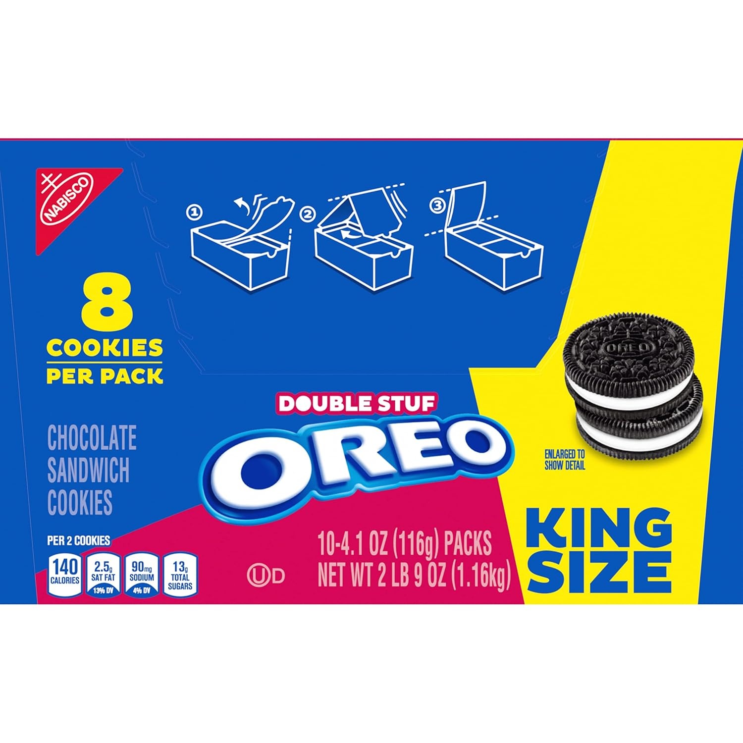 image:imageOreo Double Stuf Chocolate Sandwich Cookies Family Size 1871 oz41 Ounce Pack of 10