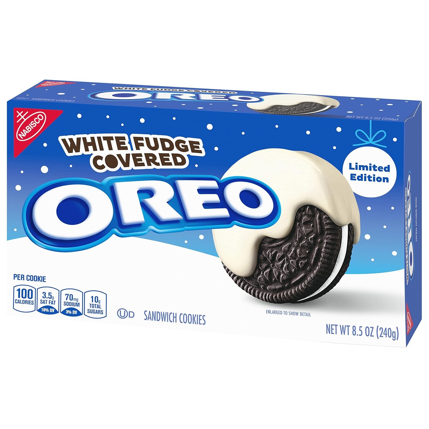 image:imageOreo Limited Edition Sandwich Cookies White Fudge Chocolate Covered 85 Ounce Pack of 4