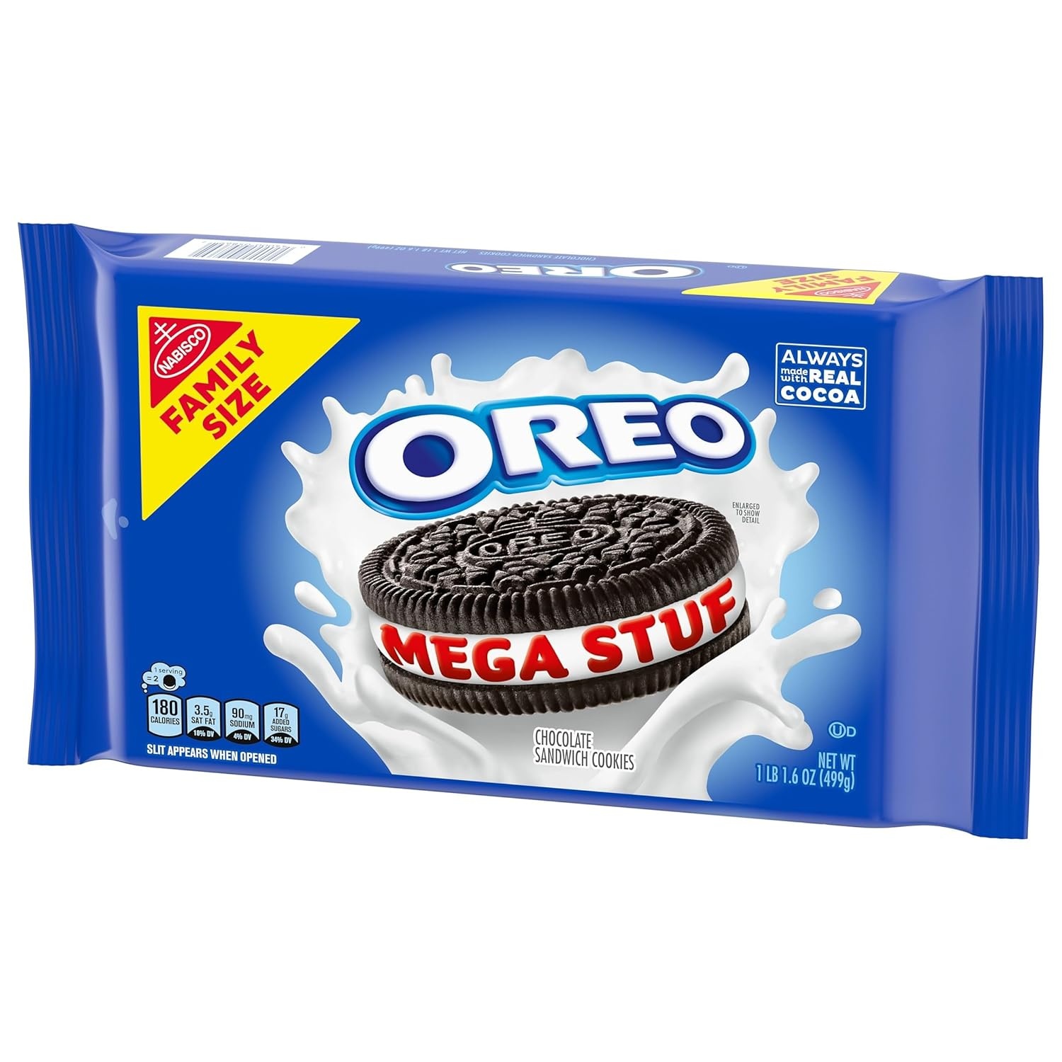 image:imageOreo Mega Stuf Chocolate Sandwich Cookies Family Size 176 Ounce176 Ounce Pack of 1