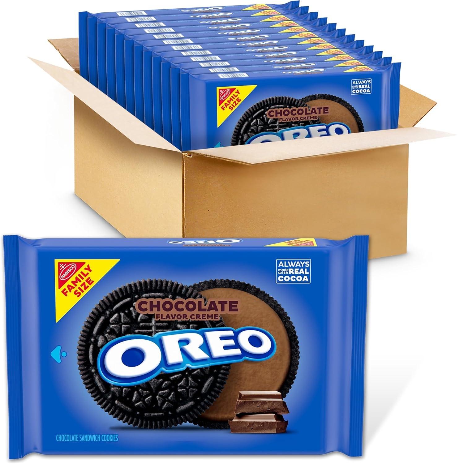 image:imageOreo Mega Stuf Chocolate Sandwich Cookies Family Size 176 Ounce1871 Ounce Pack of 12