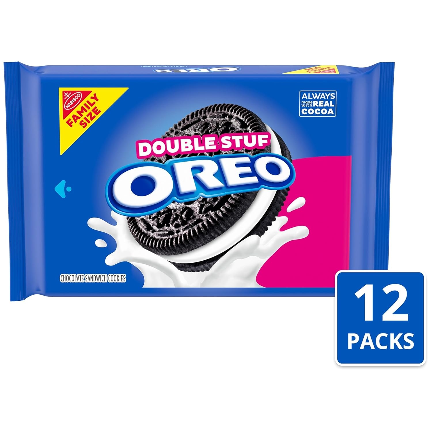 image:imageOreo Mega Stuf Chocolate Sandwich Cookies Family Size 176 Ounce1871 Ounce Pack of 12