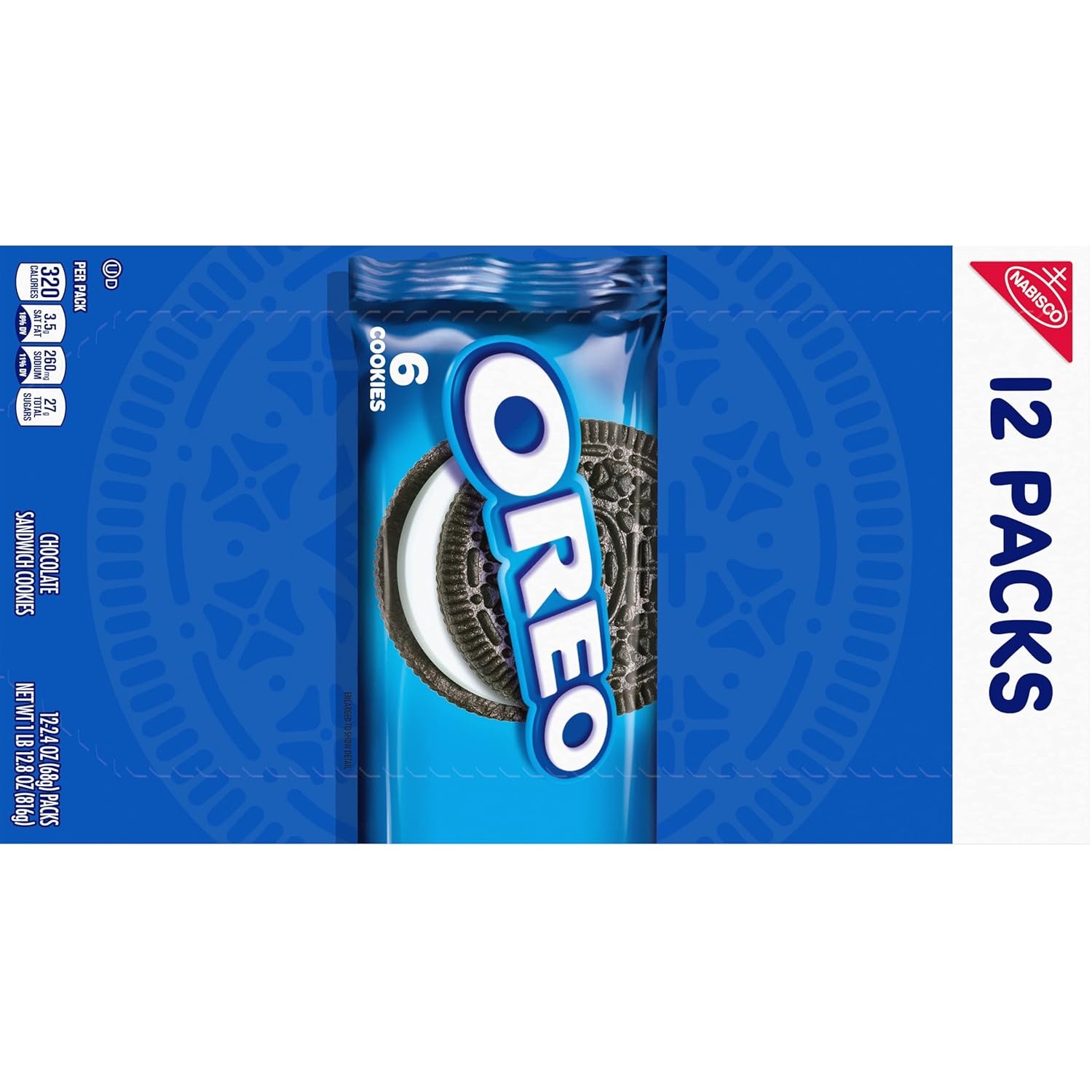 image:imageOreo Mega Stuf Chocolate Sandwich Cookies Family Size 176 Ounce24 Ounce Pack of 12
