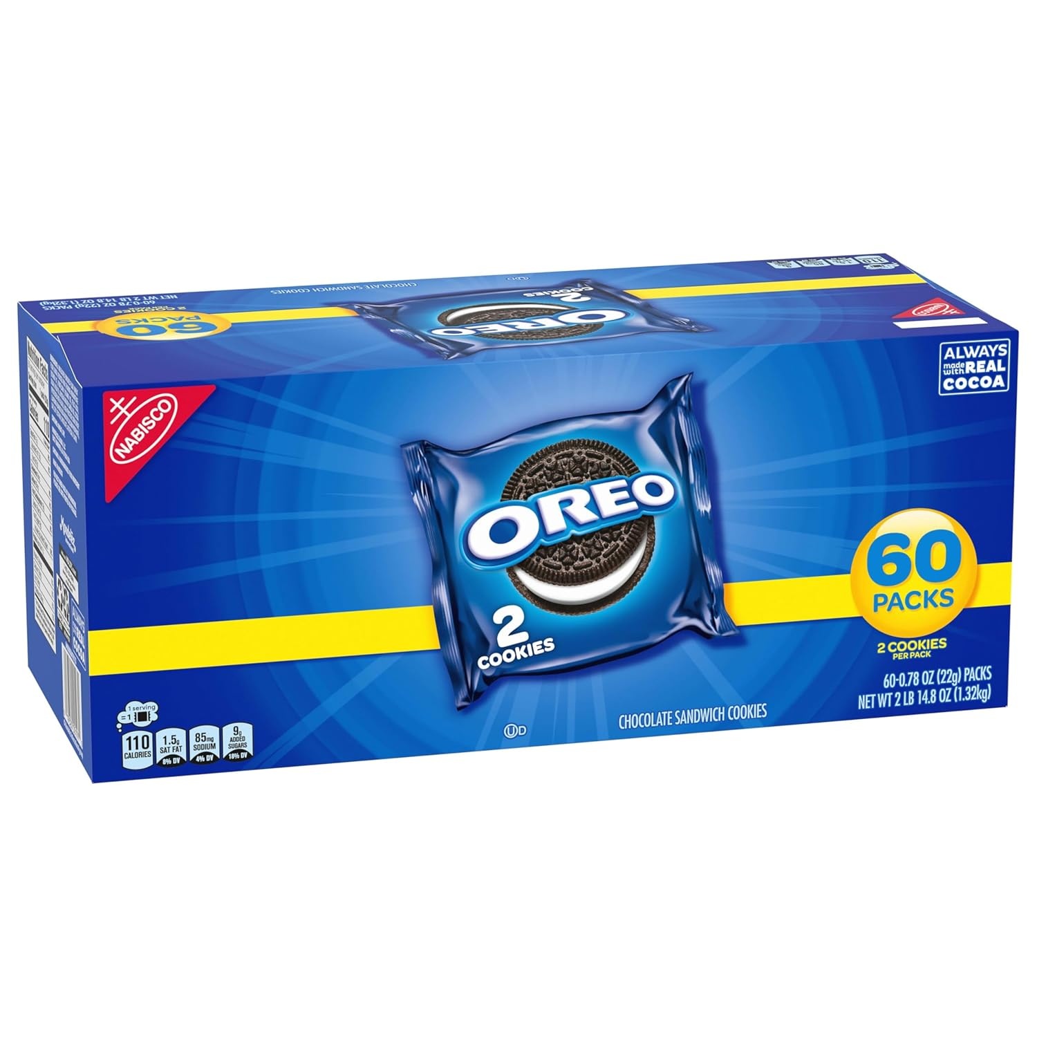 image:imageOreo Mega Stuf Chocolate Sandwich Cookies Family Size 176 Ounce60 Count Pack of 1
