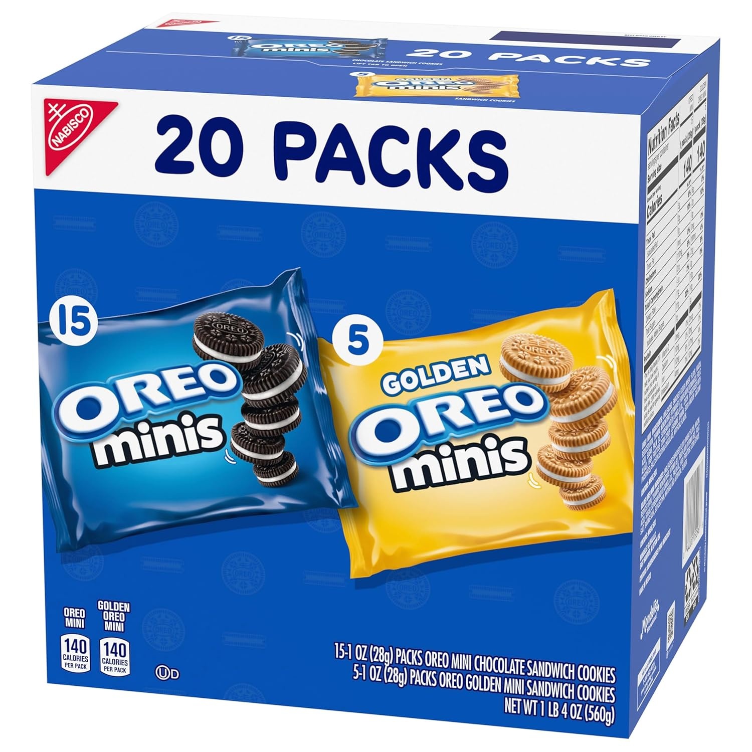 image:imageOreo Mini Mix Sandwich Cookies Variety Pack 20 Snack PacksChocolate