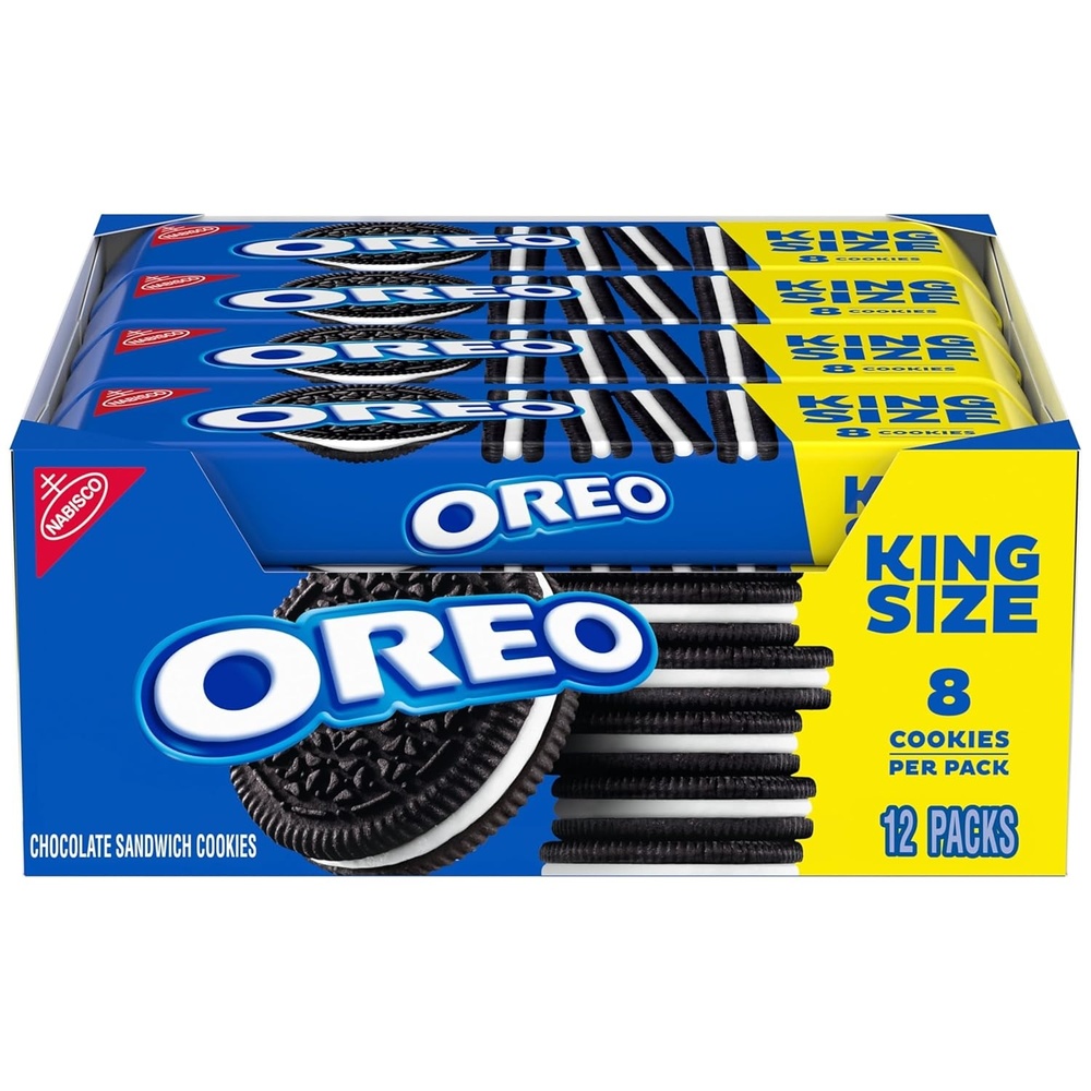 image:imageOREO Chocolate Sandwich Cookies King Size 12 Snack Packs 8 Cookies Per Pack