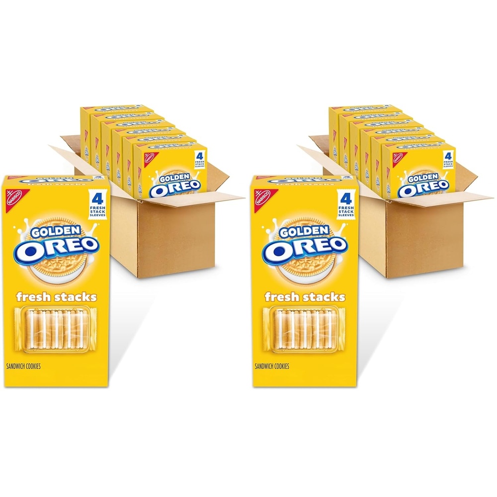image:imageOREO Fresh Stacks Golden Sandwich Cookies Bulk Travel Snacks 6 Boxes 24 Multi Snack Packs24 Stacks Pack of 2