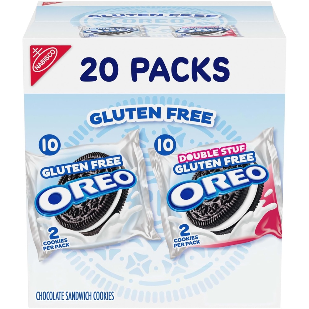 image:imageOREO Gluten Free Original amp Double Stuf Chocolate Sandwich Cookies Variety Pack Gluten Free Cookies 20 Snack Packs 2 Cookies Per Pack20 Count Pack of 1