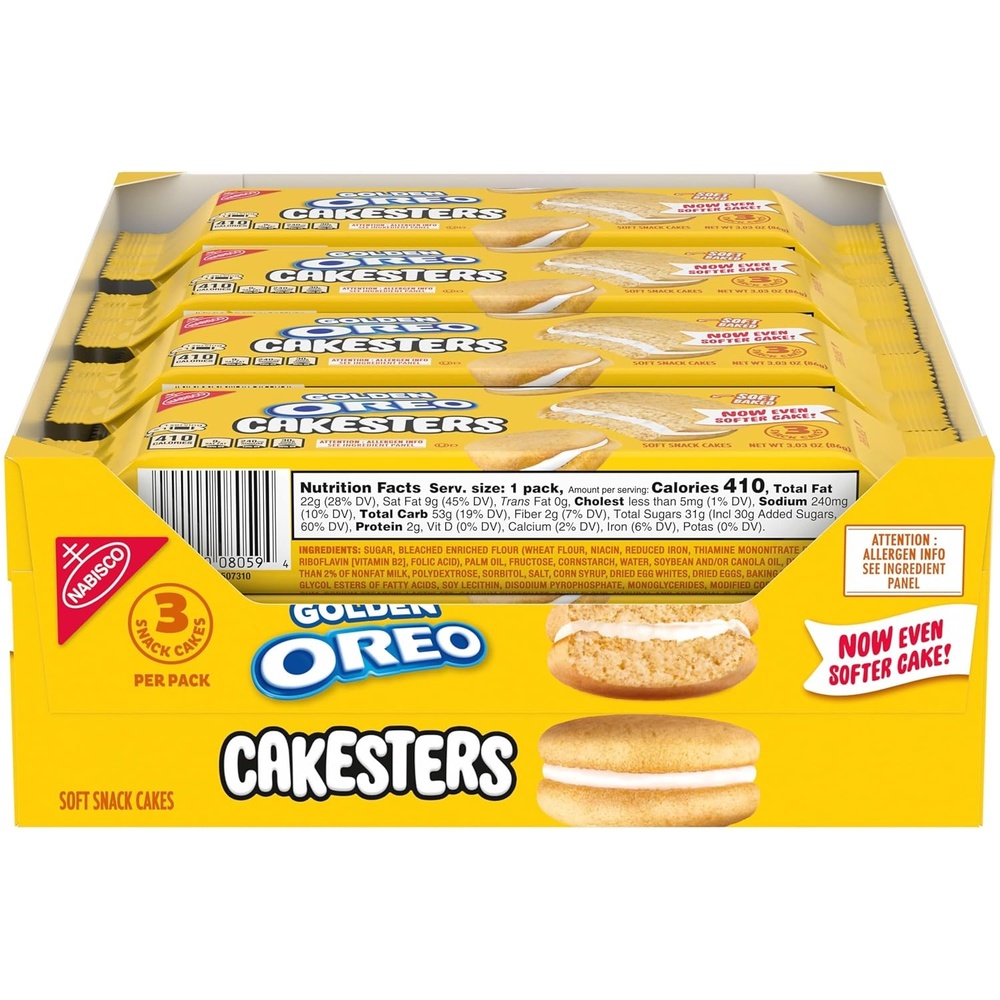 image:imageOREO Golden Cakesters Soft Snack Cakes 8303 oz Snack Packs303 Ounce Pack of 8