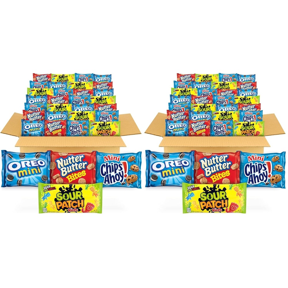 image:imageOREO Mini Cookies CHIPS AHOY Mini Cookies SOUR PATCH KIDS Candy amp Nutter Butter Bites amp Candy Variety Pack 32 Snack Packs32 Snack Packs Pack of 2
