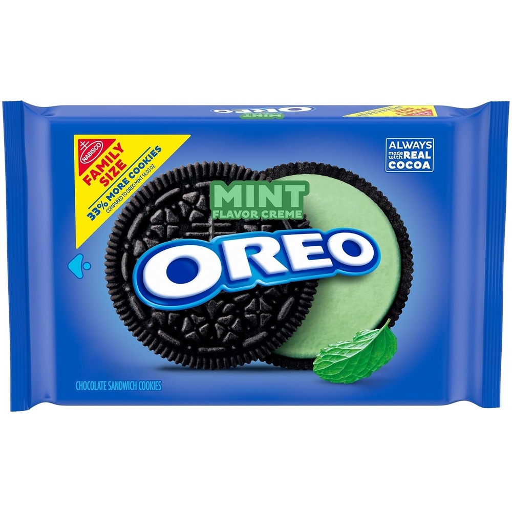 image:imageOREO Mint Creme Chocolate Sandwich Cookies Family Size 1871 oz1871 Ounce Pack of 1