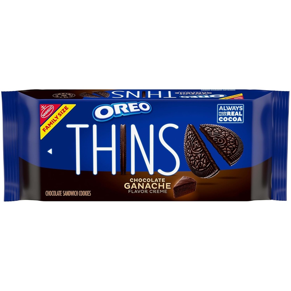 image:imageOREO Thins Chocolate Ganache Creme Chocolate Sandwich Cookies Family Size 1233 oz1233 Ounce Pack of 1