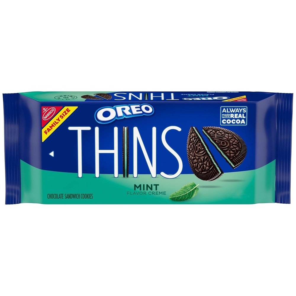 image:imageOREO Thins Mint Creme Chocolate Sandwich Cookies Family Size 1178 oz1178 Ounce Pack of 1