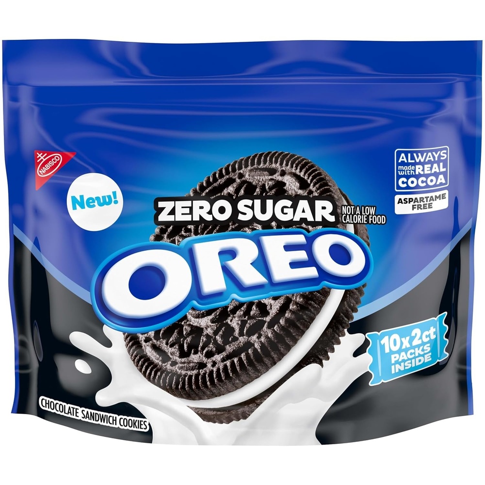 image:imageOREO Zero Sugar Chocolate Sandwich Cookies 10 Snack Packs 2 Cookies Per Pack