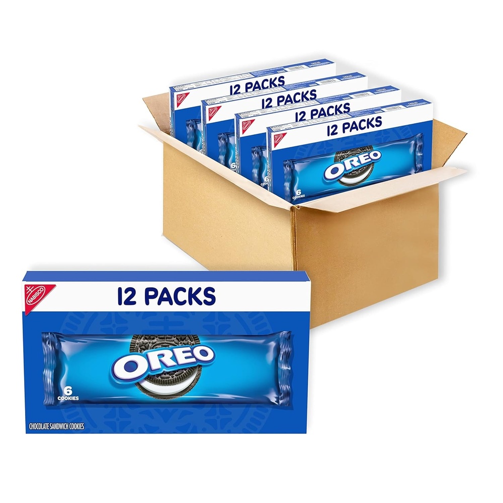 image:imageOreo Double Stuf Chocolate Sandwich Cookies Family Size 1871 oz12 Count Pack of 4