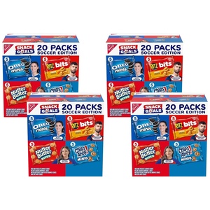 Nabisco Snacks Variety Pack, OREO Minis, Nutter Butter Bites, CHIPS AHOY! Minis Cookies, and RITZ Bits Cheese Sandwich Crackers, 20 Snack Packs(1 Ounce (Pack of 80))