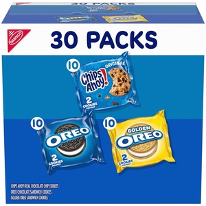 Nabisco Sweet Treats Cookie Variety Pack OREO, OREO Golden & CHIPS AHOY!, 30 Snack Packs (2 Cookies Per Pack)(30 Count (Pack of 1))