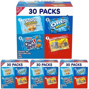 Nabisco, Team Favorites Variety Pack, Oreo Mini, Chips Ahoy! Mini, Teddy Grahams Honey and Barnum’s Animal Crackers, 30 Snack Packs(1 Ounce (Pack of 120))