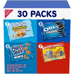 Nabisco, Team Favorites Variety Pack, Oreo Mini, Chips Ahoy! Mini, Teddy Grahams Honey and Barnum’s Animal Crackers, 30 Snack Packs(1 Ounce (Pack of 30))