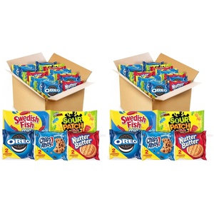 OREO, CHIPS AHOY!, Nutter Butter, SOUR PATCH KIDS & SWEDISH FISH Candy & Cookies Variety Pack, 40 Snack Packs(40 Piece Set (Pack of 2))