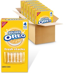 OREO Fresh Stacks Golden Sandwich Cookies, Bulk Travel Snacks, 6 Boxes (24 Multi Snack Packs)(24 Stacks)