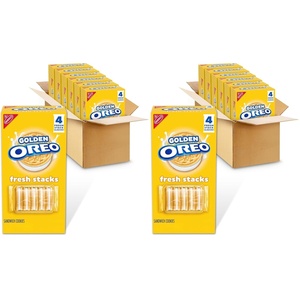 OREO Fresh Stacks Golden Sandwich Cookies, Bulk Travel Snacks, 6 Boxes (24 Multi Snack Packs)(24 Stacks (Pack of 2))