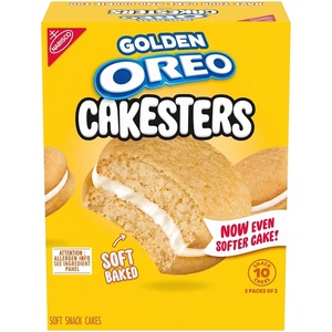 OREO Golden Cakesters Soft Snack Cakes, 5-2.02 oz Snack Packs