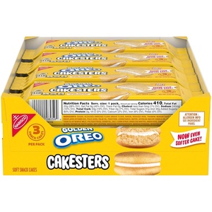 OREO Golden Cakesters Soft Snack Cakes, 8-3.03 oz Snack Packs(3.03 Ounce (Pack of 8))
