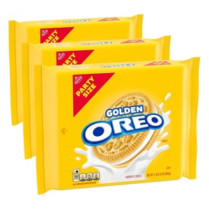OREO Golden Sandwich Cookies, Party Size, 1 LB 8.16 oz(24.16 Ounce (Pack of 3))