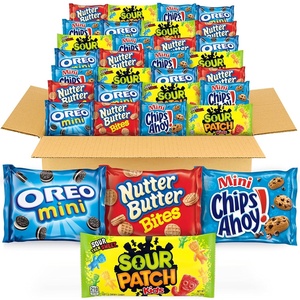 OREO Mini Cookies, CHIPS AHOY! Mini Cookies, SOUR PATCH KIDS Candy & Nutter Butter Bites & Candy Variety Pack, 32 Snack Packs(32 Snack Packs)
