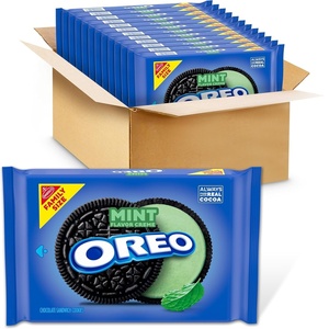 OREO Mint Creme Chocolate Sandwich Cookies, Family Size, 12-18.71 oz Packs