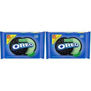 OREO Mint Creme Chocolate Sandwich Cookies, Family Size, 18.71 oz(18.71 OZ (Pack of 2))