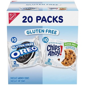 OREO Sandwich Cookies & CHIPS AHOY! Chocolate Chip Cookies Gluten Free Variety Pack, 20 Snack Packs(15.5 OZ)