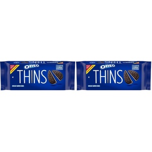 OREO Thins Chocolate Sandwich Cookies, Family Size, 11.78 oz(11.78 Ounce (Pack of 2))