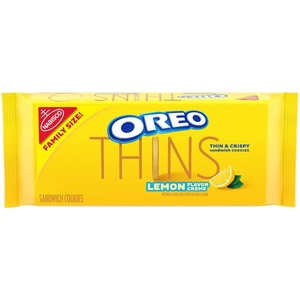 OREO Thins Lemon Creme Sandwich Cookies, Family Size, 12-13.1 oz Packs(Lemon)
