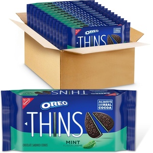 OREO Thins Mint Creme Chocolate Sandwich Cookies, 12-9.21 oz Packs
