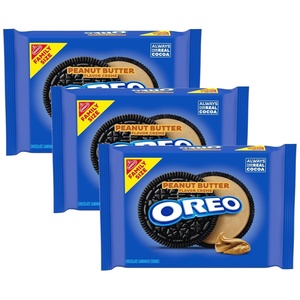 Oreo, Mega Stuf Chocolate Sandwich Cookies, Family Size, 17.6 Ounce(16.96 Ounce (Pack of 3))