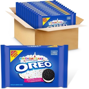 Oreo, Mega Stuf Chocolate Sandwich Cookies, Family Size, 17.6 Ounce(17 Ounce (Pack of 12))