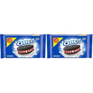 Oreo, Mega Stuf Chocolate Sandwich Cookies, Family Size, 17.6 Ounce(17.6 OZ (Pack of 2))