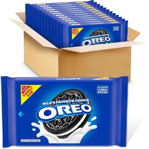 Oreo, Mega Stuf Chocolate Sandwich Cookies, Family Size, 17.6 Ounce(18.12 Ounce (Pack of 12))